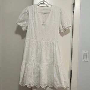 Pink Martini Halle White Eyelet Mini Dress